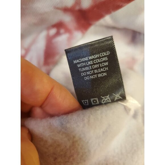 Civil Regime Aqua Marble Rose Hoodie Mens Size Small Tie Dye Embroidered Roses - Picture 7 of 12